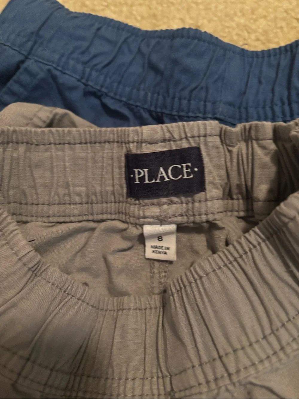 Place Boys Adjustable Waist Shorts - Blue & Gray
